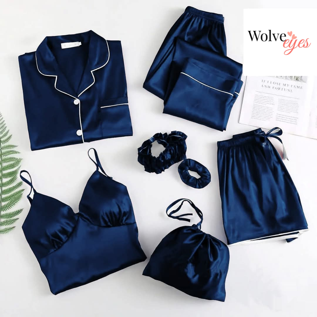 Silk Nightwear Set – 7 Pieces