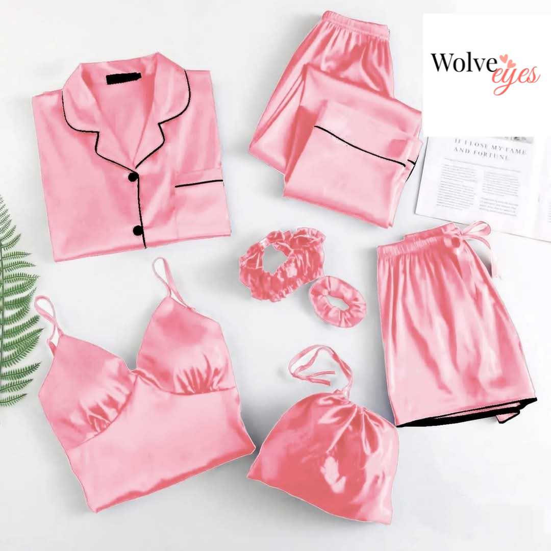 Silk Nightwear Set – 7 Pieces