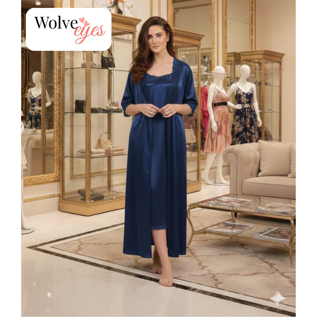 Luxury 2-Piece Long Nightgown & Robe Set