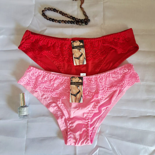 Pack of 2 Lace Trimmed Thong Panties