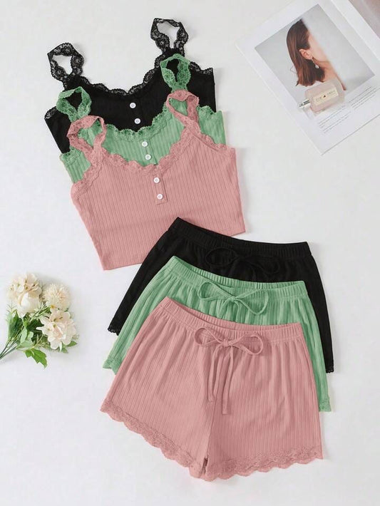 Everyday Cozy Ribbed Loungewear Set – Crop Top & Shorts