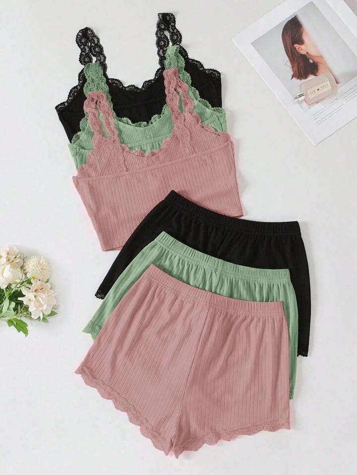 Everyday Cozy Ribbed Loungewear Set – Crop Top & Shorts