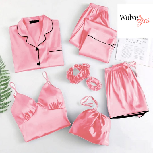 Silk Nightwear Set – 7 Pieces