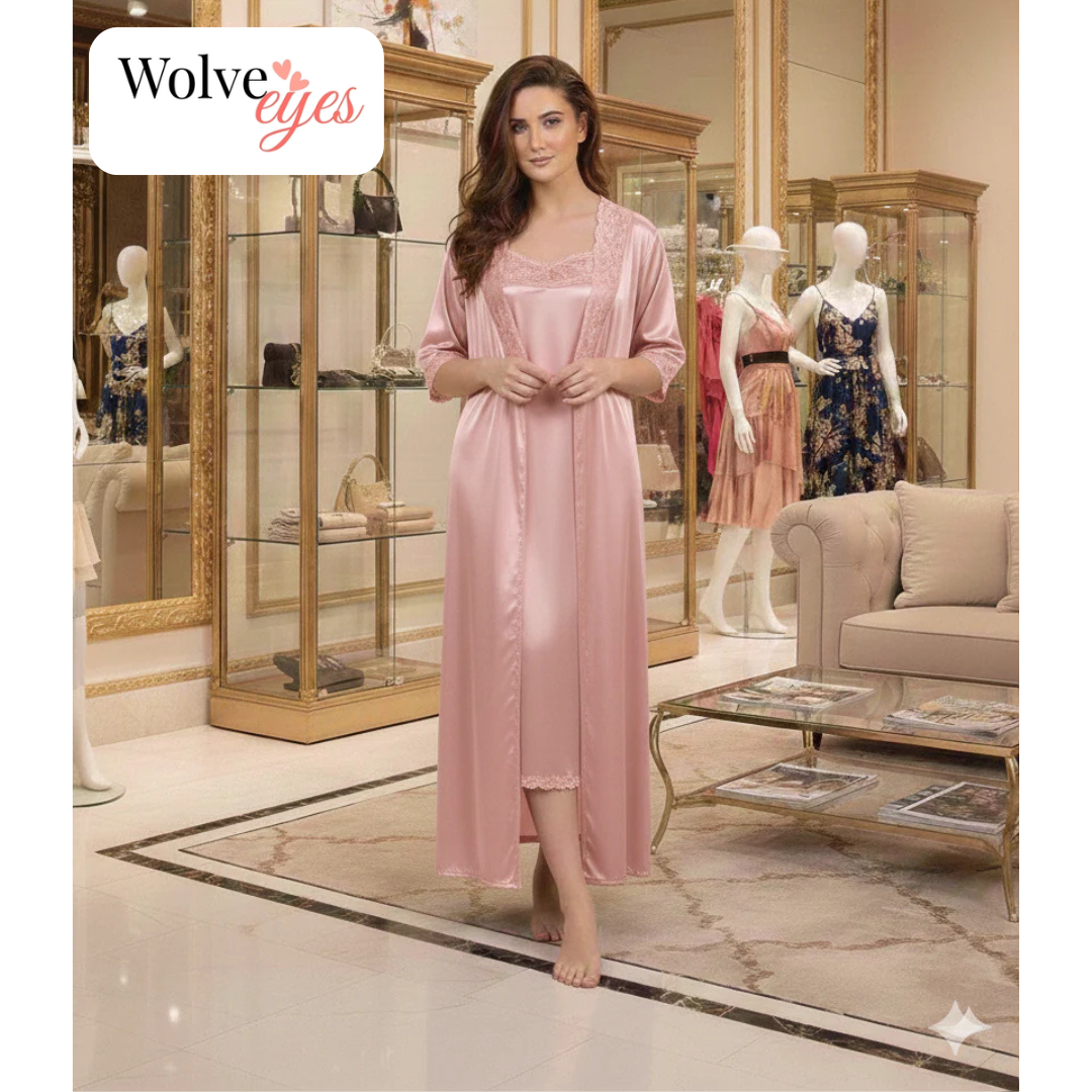 Luxury 2-Piece Long Nightgown & Robe Set