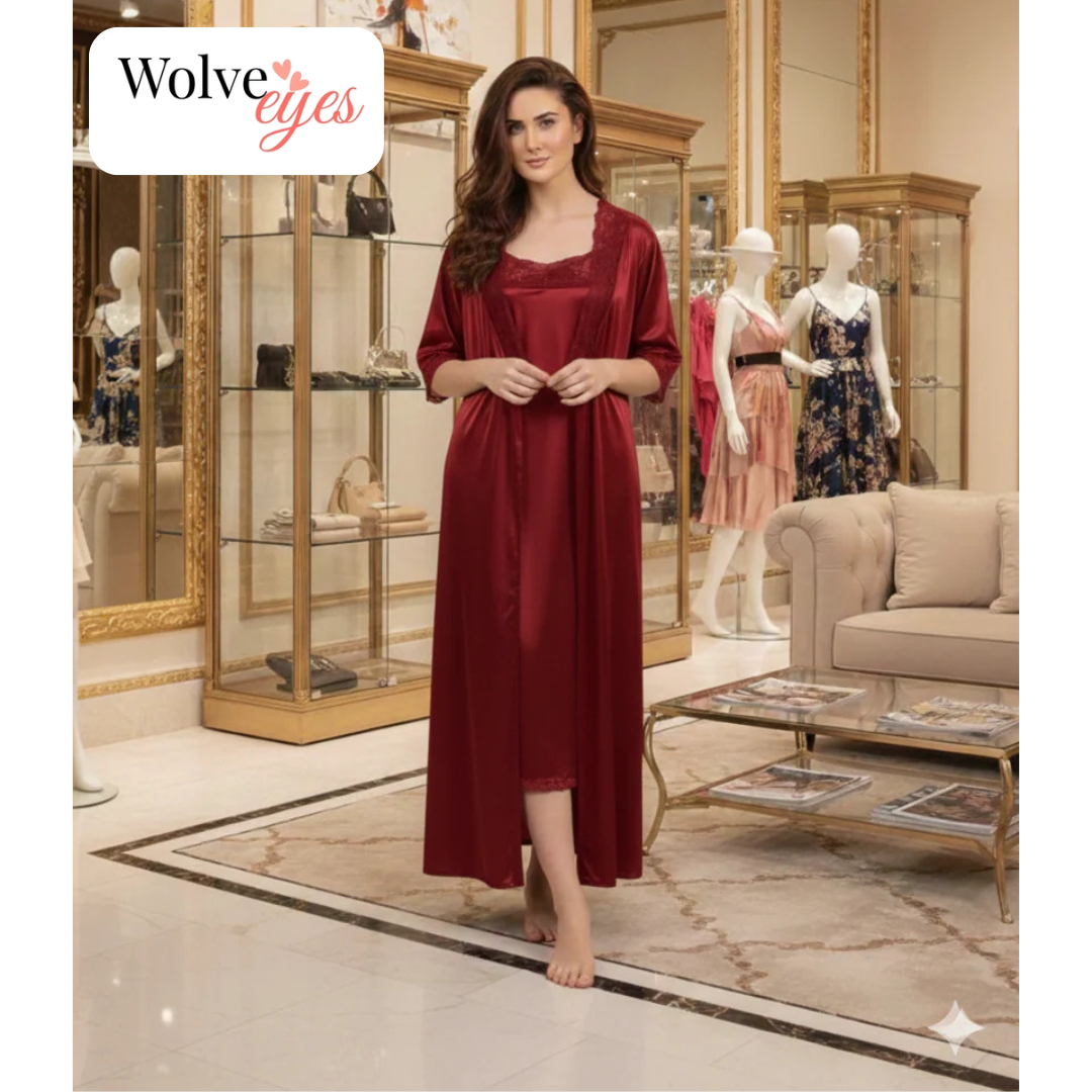 Luxury 2-Piece Long Nightgown & Robe Set