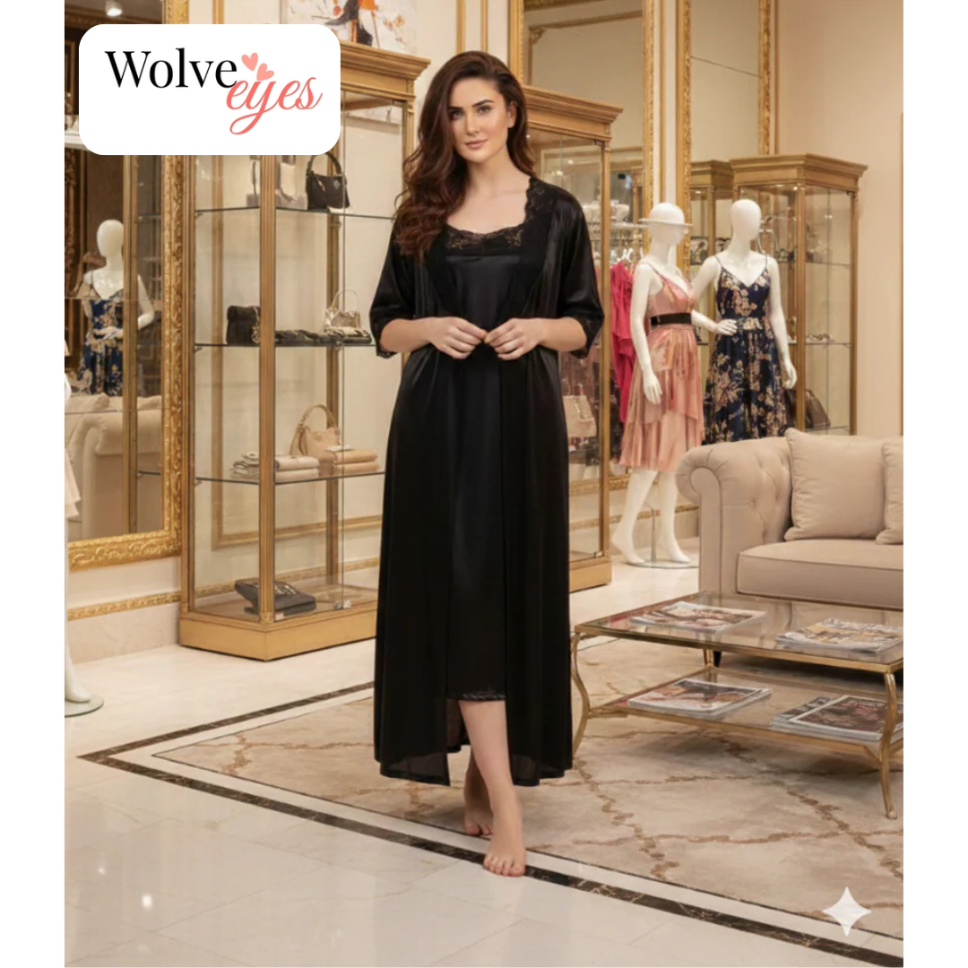 Luxury 2-Piece Long Nightgown & Robe Set