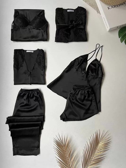 Black Satin Lace Bra Top – Elegant, Soft & Sensual Lingerie Must-Have